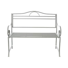 KASANOVA Panchina da Esterno in Ferro - Panca da Giardino per 2 Persone - Dimensioni 116x92x48 cm - Portata Max 250 kg - Colore Grigio