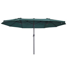 Outsunny Ombrellone da Giardino 460x270x240cm Doppio con Apertura a Manovella, Acciaio e Poliestere Verde