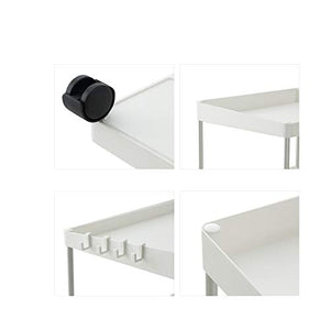 Quattro Ruote Portatile Strumento di archiviazione Carrello Carrello for Ripiani, Struttura in plastica Mobile conveniente Cucina Soggiorno Bagno Bianco 2 Dimensioni Utility Cart