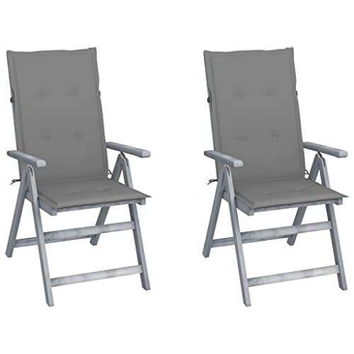vidaXL Sedie da Giardino Reclinabili 2pz con Cuscini Massello Acacia