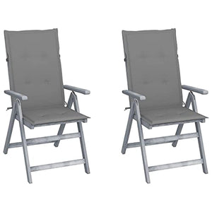 vidaXL Sedie da Giardino Reclinabili 2pz con Cuscini Massello Acacia