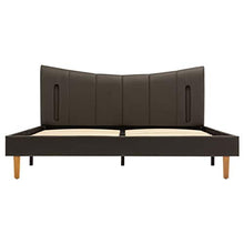 Tidyard Struttura Letto Giroletto Matrimoniale Moderno in Similpelle Antracite con Doghe Legno e Luce LED 140x200/160x200/180x200 cm,Letto con Doghe,Letto con Rete,Letto in Tessuto