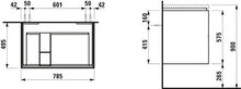 Laufen Palomba Mobiletto Vanity per lavabo 814804, Senza Base, 2 cassetti, 575x785x495, colorazione: Neve (Bianco Opaco) - H4072021802201