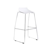 Sgabello alto JT- Sgabello da bar in acciaio inox Sgabello da bar semplice in metallo resistente e stabile (colore bianco)