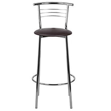 Generico 2 Sgabelli Bar Metallo Inox con Schienale di Alta qualità Colore Marrone Cioccolato Amulet per Cucina Camera da Pranzo Bar