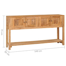 vidaXL Legno Massello di Teak Credenza Madia Mobile Armadietto Armadio Mobiletto Alto Portaoggetti Cassa Cassapanca Mobili 140x30x75 cm