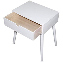 KMH®, #800078 - Tavolino da salotto, con cassetto, design scandinavo, colore: Bianco/Naturale