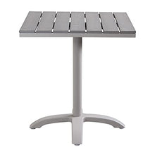 Milani Home s.r.l.s. Set Tavolo Giardino Quadrato Fisso con Piano in Polywood 70 X 70 con 2 Poltrone in Alluminio Tortora da Esterno