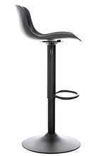 CLP Set 2 Sgabelli Bar Almada in Polipropilene I Coppia Sedie Alte Bancone Girevoli Regolabili 57-78 CM, Colore:Nero