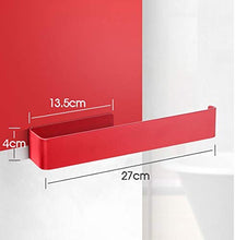 WXXT Portasciugamani da Bagno a Parete,Porta Asciugamani Bagno,portasciugamani da Bagno unipolare,mensola da Bagno,Porta Asciugamani ad Asta,Porta Asciugamani Bagno Adesivo（Rosso） 27cm,61cm
