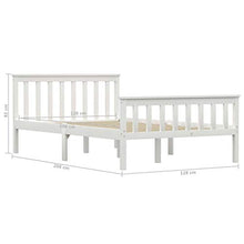 BIGTO - Struttura per letto in legno di pino massiccio, per camera da letto, stile B, 120 x 190 cm, colore: Bianco