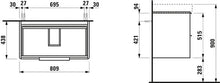 Laufen Mobiletto Vanity Base, 2 cassetti, per lavabo 813965, colorazione: Olmo Scuro - H4023921102631