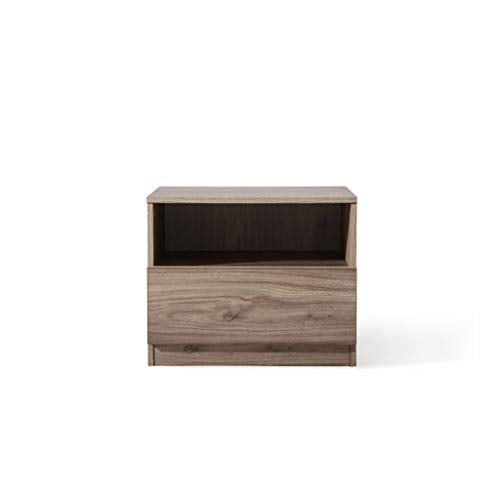 Comodino Semplice Camera da Letto Moderna Mini Armadio in Noce con Cuscinetto Peso 300KG-51x39x41cm FANJIANI