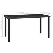 FAMIROSA Tavolo da Pranzo da Giardino Nero 140x70x73 cm in Polyrattan