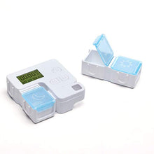 Healifty Portapillole portatile 3 scomparti Portapillole con promemoria di allarme Portapillole da viaggio portatile Portapillole con timer digitale senza batteria (azzurro)