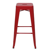 Sgabello bistrot Design Industriale HWC-A73 Metallo Verniciato Rosso