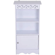 homcom Mobiletto da terra e un Armadietto 2 Ripiani Anta in MDF Bianco Bagno MDF 40L x 23P x 80A cm Bianco