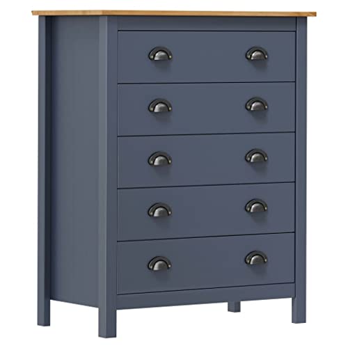 vidaXL Credenza Hill Range 5 Cassetti 79x40x96,5cm in Massello di Pino