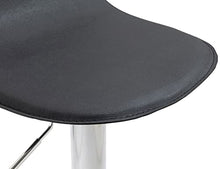 CLP Sgabello Design Lana V2 in Similpelle I Sedia Sgabello Cucina con Poggiapiedi E Schienale Girevole E Regolabile 58-79CM, Colore:Nero, Colore del Telaio:Cromo