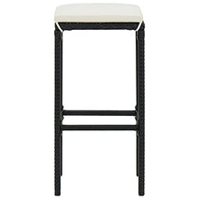 vidaXL Set da Bar da Giardino 4 pz con Cuscini in Polyrattan Nero