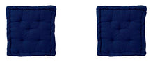 Homevibes - Cuscino per sedia, quadrato, set di 2 cuscini per pavimento o pallet, dimensioni 40 x 40 x 7 cm, per interni ed esterni, realizzato in 100% cotone, ideale per decorazione (blu navy)