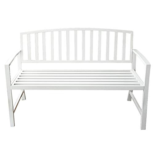 Panchina del Parco panchina del Parco, Panca/Sgabello per Balcone in Ferro battuto Cortile, sedie in Metallo per Il Tempo Libero Resistenti al Sole e alle intemperie, per Balcone 128x60x 82cm