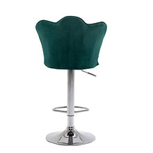Sh. 2 Coppia Sgabelli da Bar Moderni Girevoli Sedia Cucina Alta con Schienale Quadrato Senza Braccioli Altezza Regolabile in Velluto,Verde