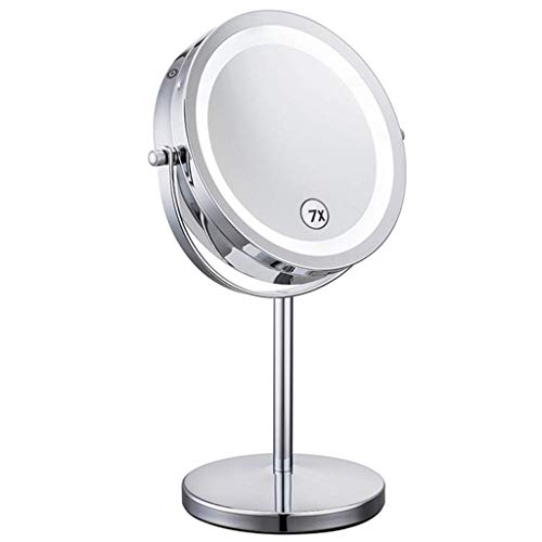 ADSE Specchio ingranditore 7X Specchio da Bagno da 7 Pollici Specchio cosmetico bifacciale Indipendente a 360 Gradi, Adatto per la rasatura del Trucco