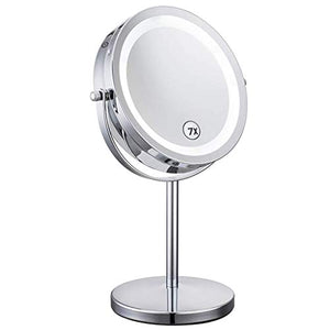 ADSE Specchio ingranditore 7X Specchio da Bagno da 7 Pollici Specchio cosmetico bifacciale Indipendente a 360 Gradi, Adatto per la rasatura del Trucco