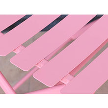 CGBF-Tavolo da Giardino Rotondo Pieghevole da 60cm con 2 Sedie Set Bistrot 3 Pezzi Mobili da Giardino per Patio Outdoor Antiruggine,Rosa