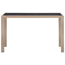 vidaXL Tavolo da Giardino Robusto Elegante Tavola Arredi per Esterni Patio in Polyrattan Antracite 123x60x74 cm Ripiano in Vetro Telaio in Acciaio