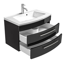 Set di mobili da bagno Malema in antracite con frontale arrotondato 5 pz.