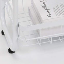 LYM &ripiano di stoccaggio Scaffalature Multifunzione Salotto Camera da Letto 3 Piani Mobile da appoggio Cucina da Cucina Rack per Frutta Cesto portaoggetti Bianco Scaffale di Finitura