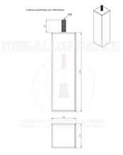 MEGALUXFRANCE - Set di 4 piedi per letto quadrato in legno di faggio massiccio, 46 x 46 x 150 mm