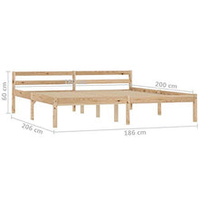 BIGTO - Struttura per letto in legno di pino massello, per la casa, per camera da letto, colore: marrone, 180 x 200 cm