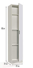 EGLEMTEK Bushwick Armadio Armadietto Multiuso A Colonna con 1 Anta e 4 Ripiani Ingresso Camera da Letto 180 x 37 x 37 cm Colore Bianco