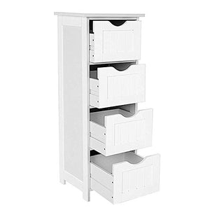 Flyelf Armadietto del Bagno,Mobiletto del Bagno Mobili da Camera da Letto con 4 Cassetti 30 * 30 * 82cm