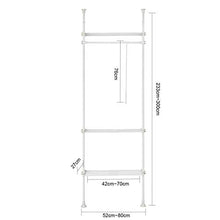 SoBuy Cabina Armadio componibile Armadio Appendiabiti Altezza Regolabile: 233~300 cm,Lunghezza: 52-80 cm Bianco KLS07-W