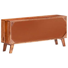 FAMIROSA Credenza Grigia 120x30x55 cm in Legno Massello di Sheesham
