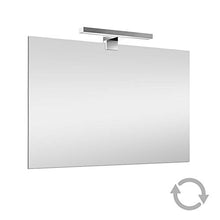 Inbagno Specchio con Lampada LED Reversibile, COMPLETA di luce LED cromata da 30 cm a risparmio energetico (Luce Naturale, 60x80 Reversibile)