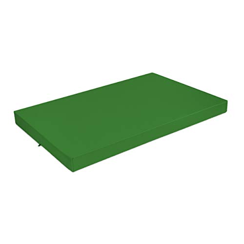SuperKissen24. Materasso Cuscino per Bancale Divano Pallet 120x80 cm Seduta Impermeabile e Comodo per Divanetti da Esterno - Verde