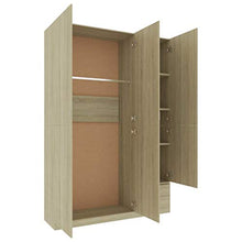 Tidyard Armadio a 3 Ante Rovere Sonoma 120x50x180 cm in Truciolato,120 x 50 x 180 cm