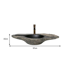 Pool Lavabo sopra lavabo da appoggio Hotel Restaurant Bagno Lavabo da Cucina Antico Creativo Art (97x15cm) Lavandini Bagno