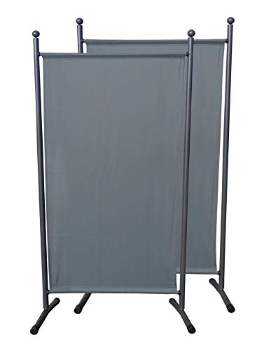 QUICK STAR 2 Pezzi Paravento da Giardino 180 x 78 cm Divisorio in Tessuto Balcone Protezione della Privacy Grigio