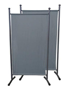 QUICK STAR 2 Pezzi Paravento da Giardino 180 x 78 cm Divisorio in Tessuto Balcone Protezione della Privacy Grigio