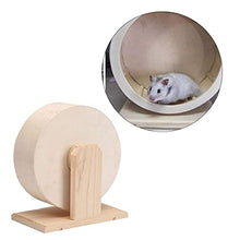Pequeños Animales Ejercicio juguete para mascotas Rueda de madera silenciosa Spinner Silencio hámster Funcionamiento de madera Spinner Rueda juego juguete L