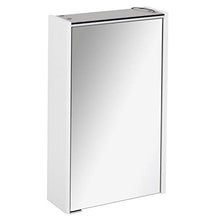FACKELMANN Armadietto a specchio da bagno, con illuminazione a LED, 1 anta, 42 cm, bianco opaco Denver