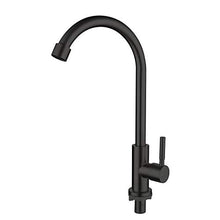 SXJ Rubinetto per Lavello da Cucina, Rubinetto per Lavabo con Maniglia Singola, Rubinetto per Lavabo da Cucina Monoforo Commerciale, Acciaio Inossidabile Nero Opaco