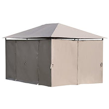 Outsunny Gazebo da Giardino 6 Pareti Rimovibili 12 Paletti Struttura in Metallo Telo in Poliestere 400 x 300 x 264 cm Beige