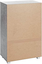 ts-ideen Armadietto Mobiletto Comó 94x60 cm stile moderno con doppia anta e vano aperto. Grigio Cemento